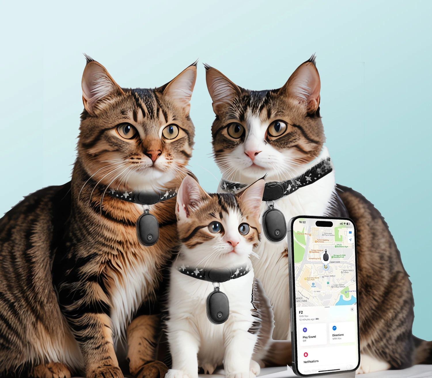 Pack of 3 - Smart Cat Tracker Collar