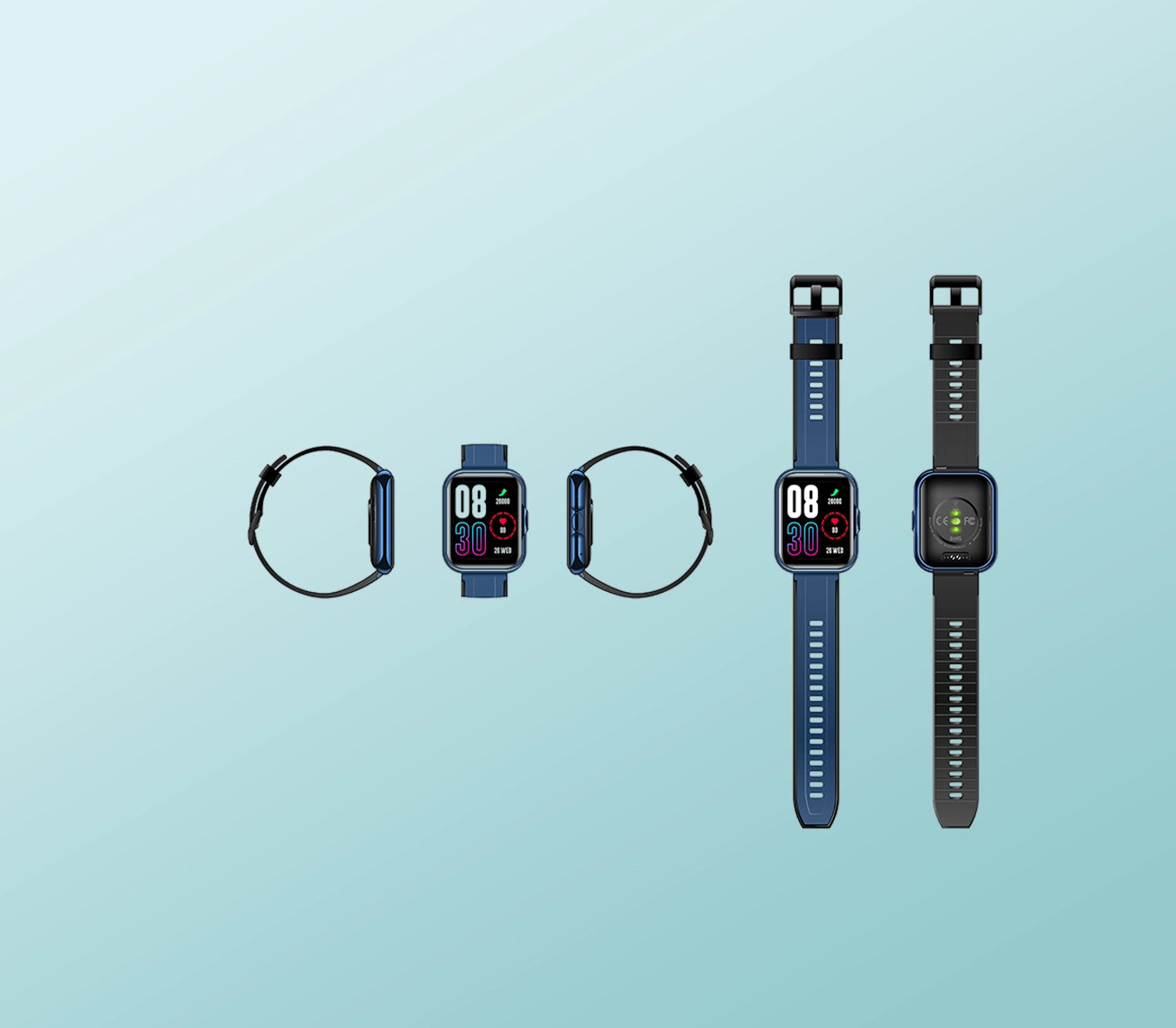 Eon Pluzz smartwatch blue side view