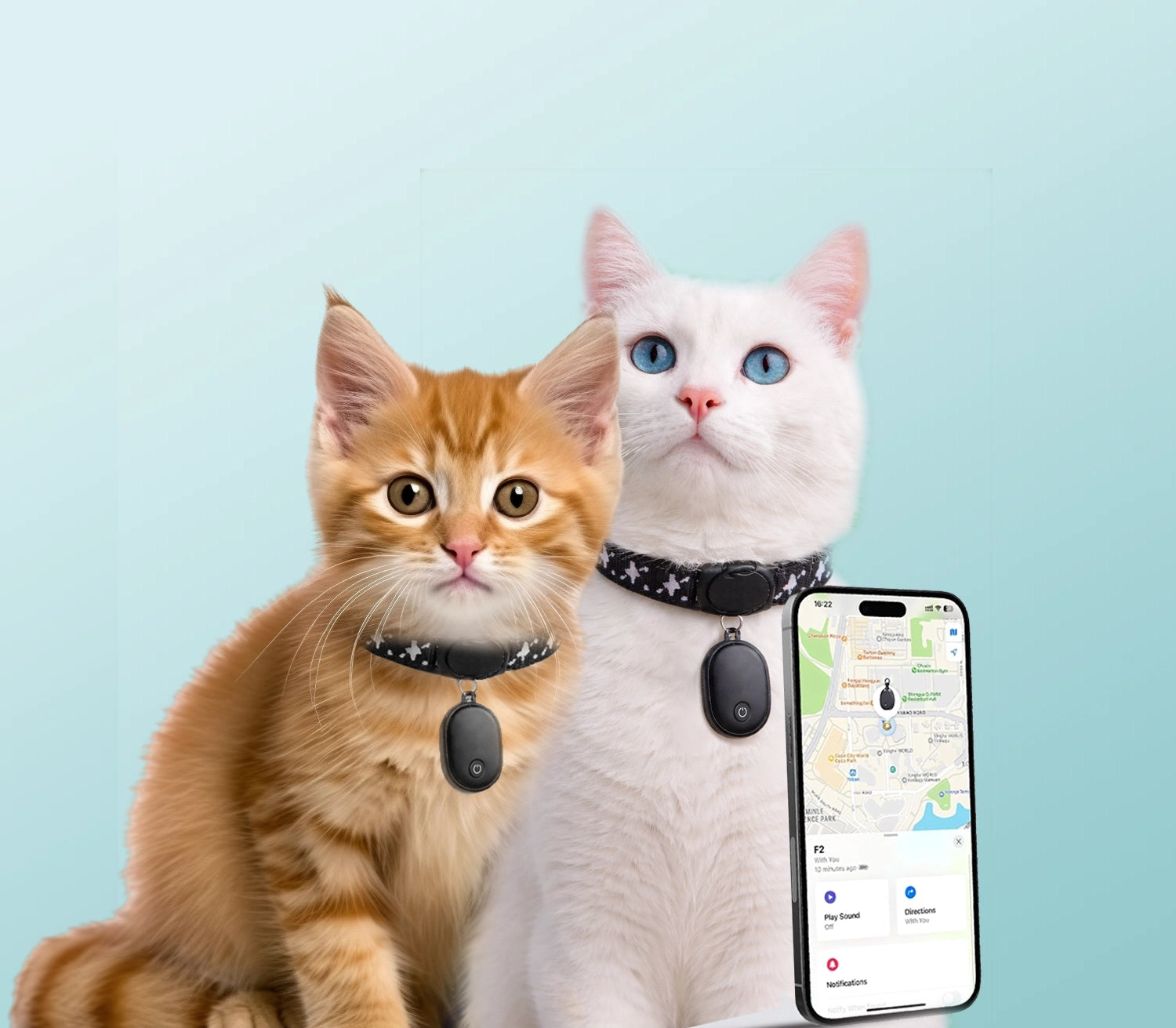 Pack of 2 - Smart Cat Tracker Collar
